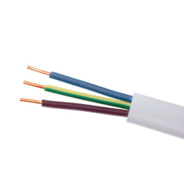 Przewód kabel drut miedziany płaski 3x1,5 (YDYp) 450/750V żo