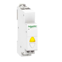 Schneider modułowa lampka sygnalizacyjna pojedyncza żółta iIL, modułowy wskaźnik obecności napięcia 1P 110V-230V AC A9E18324