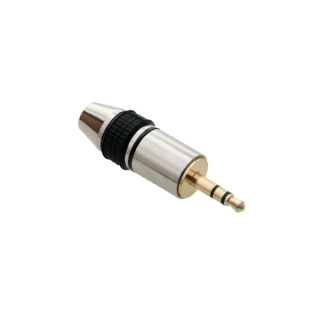 Wtyk Jack 3.5mm stereo na gruby kabel, metalowy, złoty