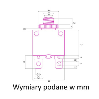 Wyłącznik termobimetaliczny MR1 250V AC, 32V DC 8A