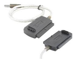 Adapter przejście konwerter z SATA, IDE na USB z zasilaczem