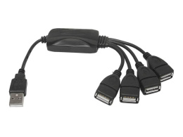 HUB USB 2.0, 4 porty, czarny, LEXTON