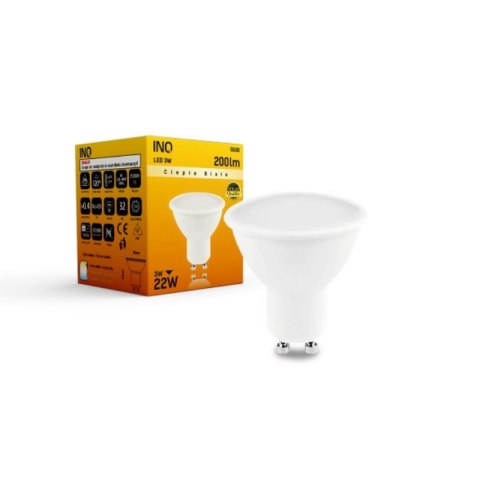 INQ żarówka lampa LED 3W GU10 3000K 200LM MR16 ciepło biała