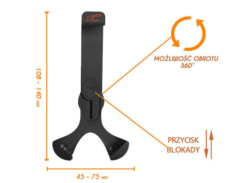 LTC MF76 uchwyt samochodowy na szybę regulowany 360 stopni