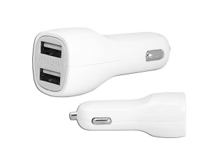 LTC adapter 2xUSB, ładowarka samochodowa dual USB 2.1A, biała