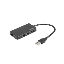 Natec MOTH rozgałęźnik, HUB USB 3.0, 4 porty, czarny
