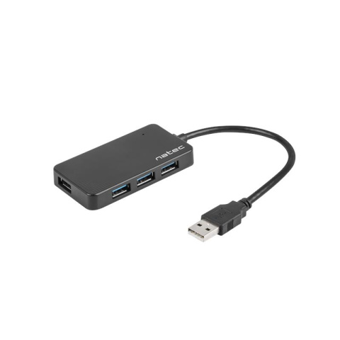 Natec MOTH rozgałęźnik HUB USB 3.0 4 porty czarny