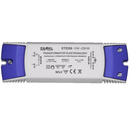 Zamel ETZ250 zasilacz 0 - 250W, transformator eletroniczny z 230V AC na 12V AC do lamp halogenowych, halogena