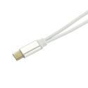Adapter, przejściówka USB TYP-C na JACK 3,5 do słuchawek + zasilanie, srebrny