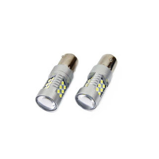 Amio żarówka samochodowa LED CANBUS 24SMD 3030 1156 P21W, biała 12V, 24V x2