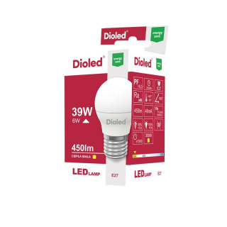 Dioled żarówka lampa LED 6W E27 3000K 450LM kulka ciepło biała