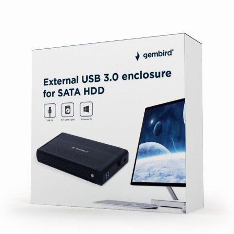 Gembird obudowa zewnętrzna 3.5" na USB 3.0 dla dysków SATA czarna