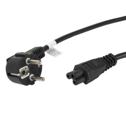 Lanberg kabel zasilający, sieciowy do laptopa, monitora (koniczynka) 1,8M