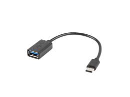 Lanberg przejście, adapter OTG USB 2.0 - TYP C, 15cm, czarny