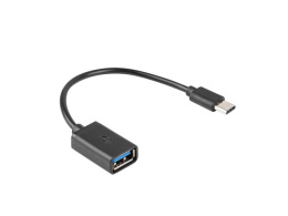 Lanberg przejście, adapter OTG USB 2.0 - TYP C, 15cm, czarny