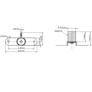 Oprawka do żarówki E10 10 W/24V DC / końcówki do wlutowania z podwyższeniem