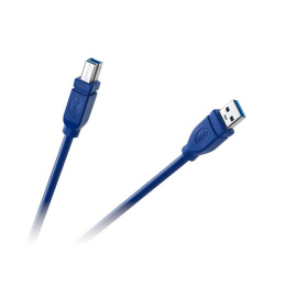 Przewód USB 3.0, kabel USB wtyk typ A - wtyk USB typ B do drukarki niebieski 1,8m