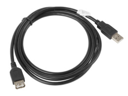 Przewód, przedłużacz USB-A M/F 2.0 1.8M czarny LANBERG