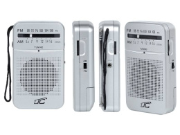Radio przenośne kieszonkowe małe LTC LEGA AM/FM jack na słuchawki srebrne