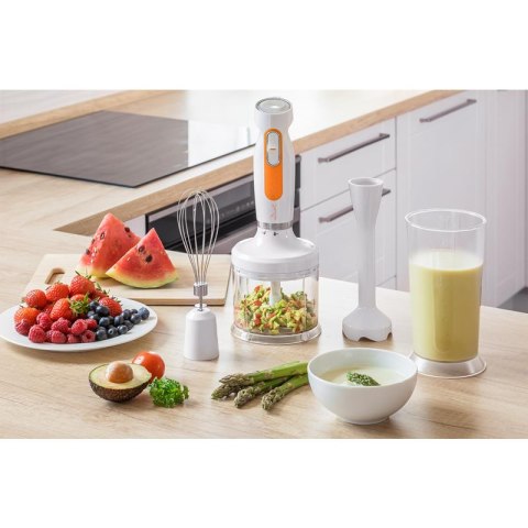 Sencor SHB 4260WH, blender ręczny 500W, biały + trzepaczka, pojemnik 0,7L, szatkownica