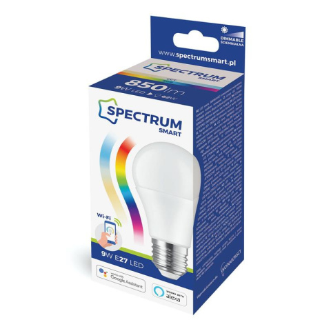 Spectrum SMART inteligentna żarówka LED GLS 9W E-27 Wi-Fi RGBW CCT DIMM