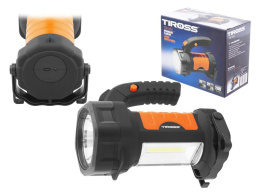 Tiross latarka ręczna LED 3W+COB 3W z akumulatorem 2000mAh, USB