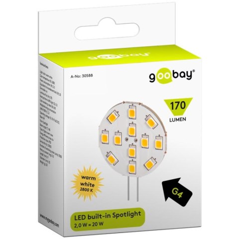 Goobay żarówka LED 2W 12V G4 2800K do lampki biurkowej nocnej oczka