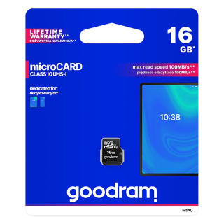 Goodram karta pamięci microSD 16GB UHS I, klasa 10