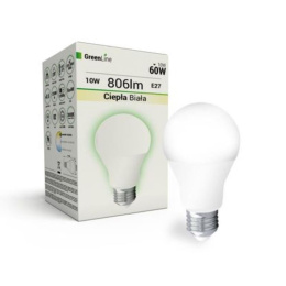 GreenLine żarówka lampa LED 10W E27 3000K 806LM kulka ciepło biała
