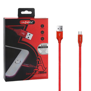 Nafumi przewód, kabel USB - micro USB, 3A, oplot, 2M, czerwony