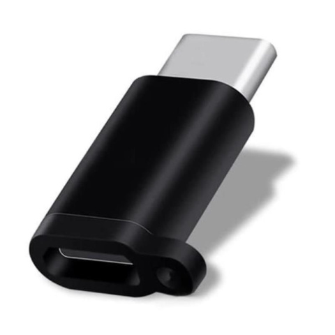 Przejście, adapter wtyk USB typ C - gniazdo Micro USB , czarne