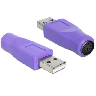 Przejście, adapter z USB na PS/2 PS2 fioletowe do klawiatury