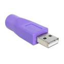 Przejście adapter z USB na PS2 fioletowe do klawiatury