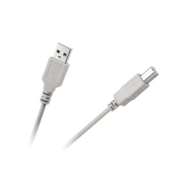 Przewód kabel etyk USB 2.0 A - wtyk USB B do drukarki szary 3m