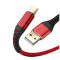 Przewód USB typ-C QC 3.0 oplot nylon 0,9m czerwony do ładowania i transmisji