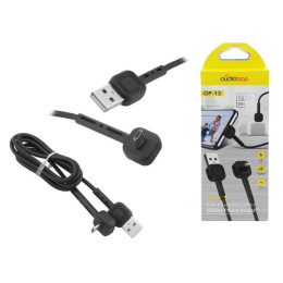 Przewód kabel USB - micro USB, kątowy, Fast Charging 2.4A, 1m, czarny
