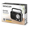 Sencor SRD210BS przenośne radio FM AM sieciowe + na baterie, czarne