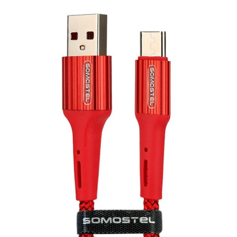 Somostel SMS-BW06 przewód kabel USB - micro USB 3,6A QC 3.0 oplot 1M czerwony