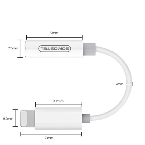 Somostel Adapter do iPhone lightning - gniazdo mini Jack 3,5mm do słuchawek