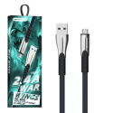 Somostel przewód, kabel USB - micro USB, 2,4A, oplot, 1M, niebieski