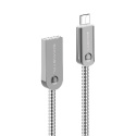 Somostel Przewód, kabel USB typ A - micro USB 2,4A 1m metalowy srebrny