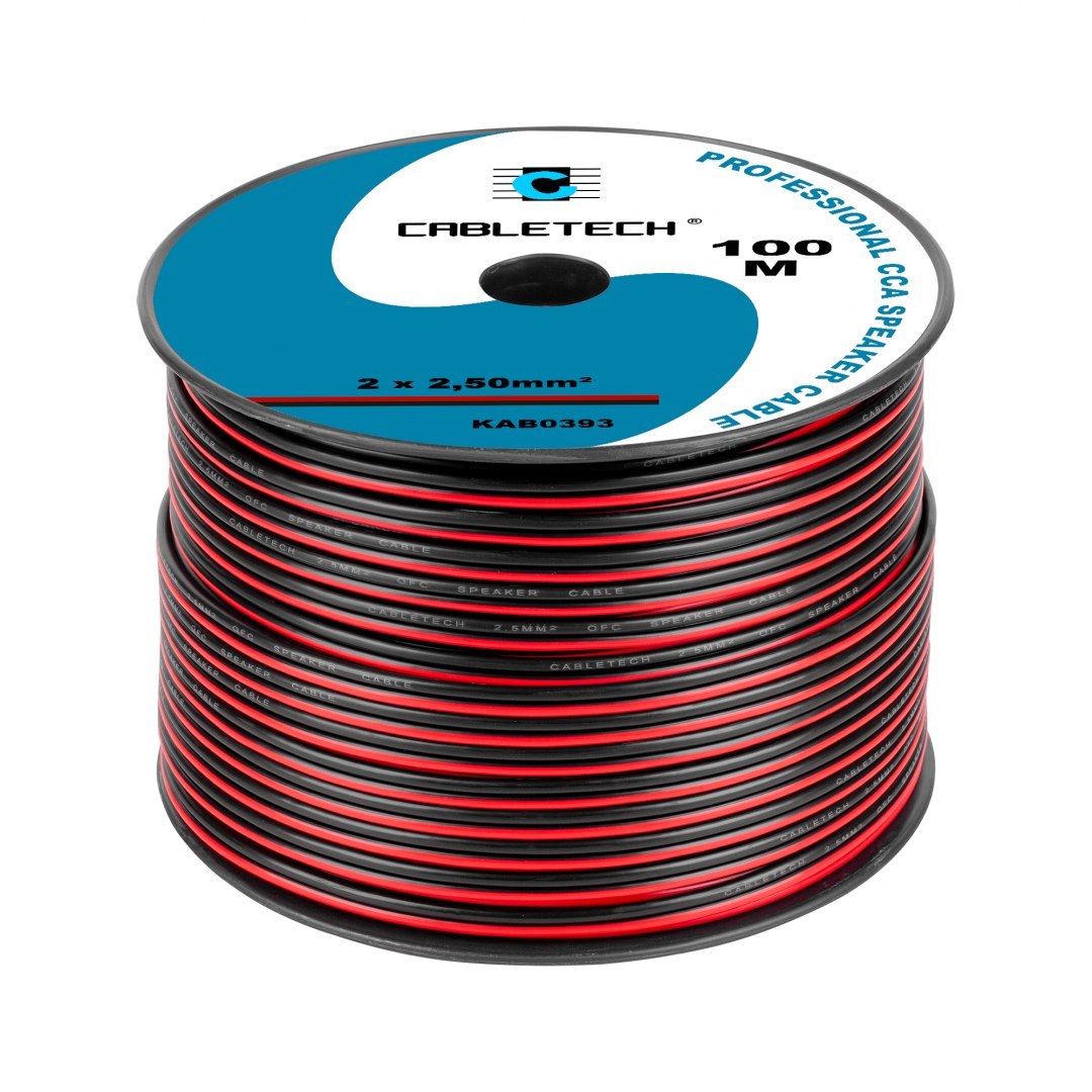 Cabletech Kabel głośnikowy CCA 2.5mm czarno-czerwony