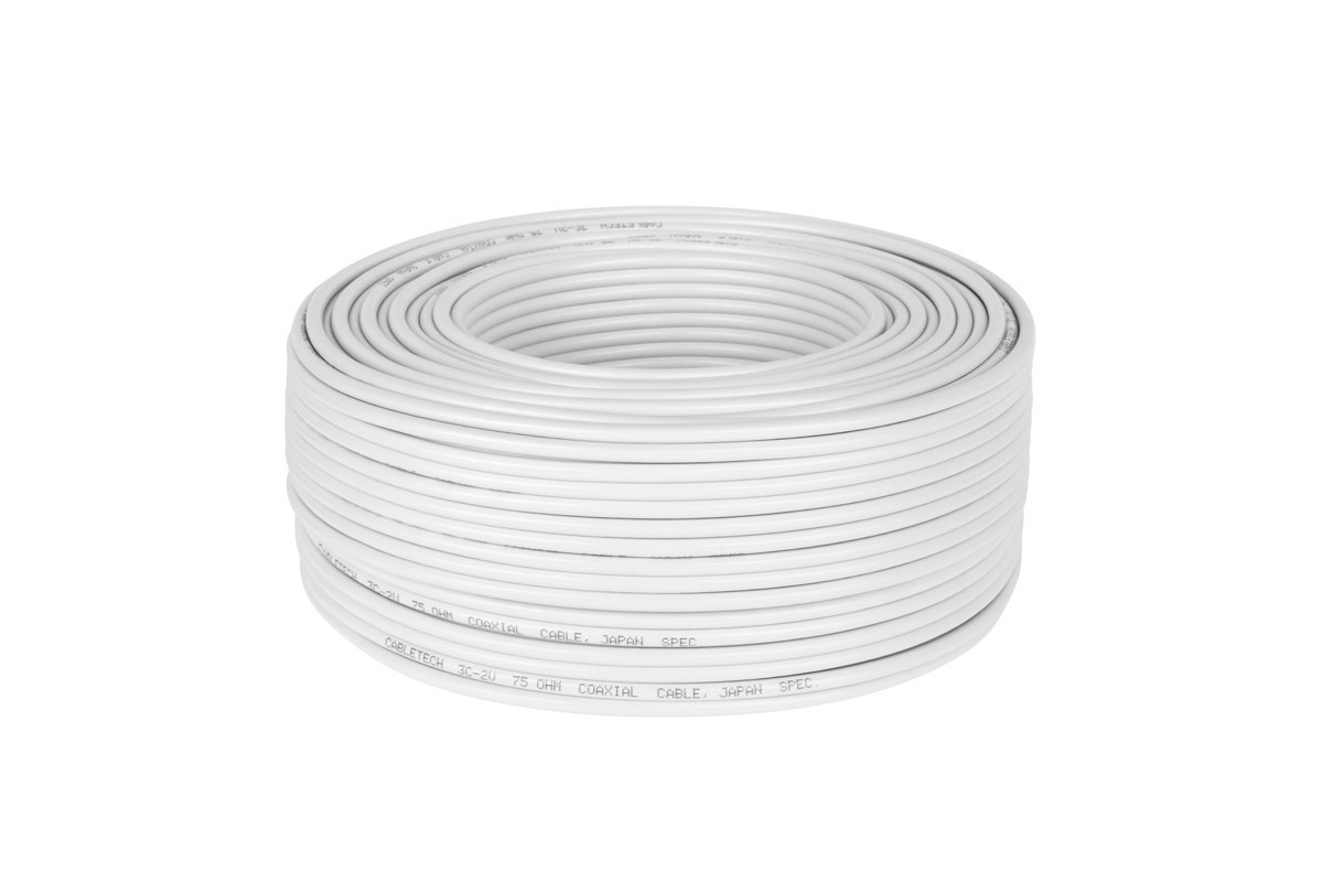 Cabletech Kabel koncentryczny 3c 2v biały