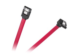 Kabel SATA wtyk prosty - wtyk kątowy 0.5m