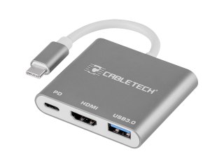 Złącze adapter Cabletech wtyk Typu C - gniazda USB 3.0 HDMI 2.0 Typu C