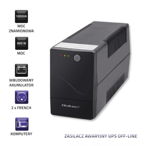 Qoltec Zasilacz awaryjny UPS Monolith1000VA 600W