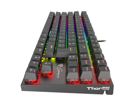 KLAWIATURA DLA GRACZY GENESIS THOR 300 TKL RGB CZ/SK PODŚWIETLENIE MECHANICZNA RED SWITCH SOFTWARE