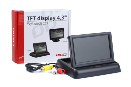 Amio TFT02 Ekran składany 4,3" do samochodu, kamery cofania