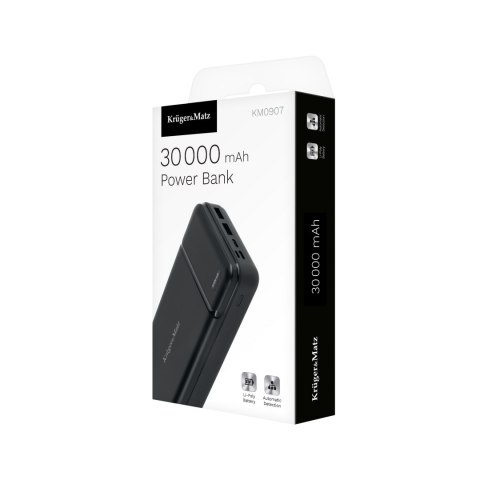 Kruger&Matz Power bank 30000 mAh Li-pol czarny