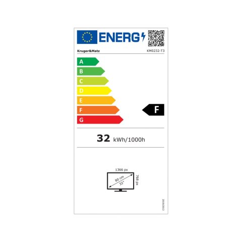 Kruger&Matz KM0232-T3 Telewizor 32" DVB-T2 H.265 HEVC